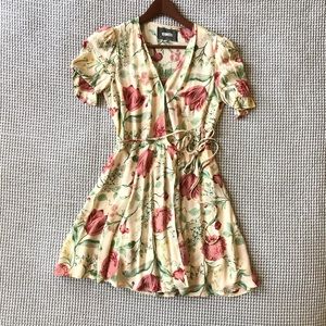 Reformation Size S Mini Floral Wrap Dress